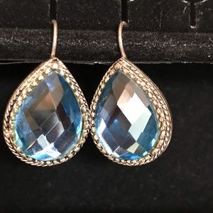 Tear drop baby blue earrings